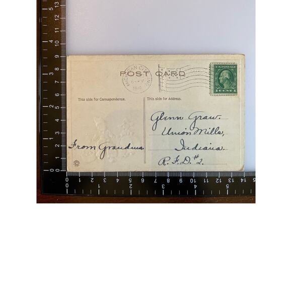 Antique 1919 Ephemera Postcard New Year Wishes Dutch Girl Boy Humor E Bergman - Picture 4 of 7